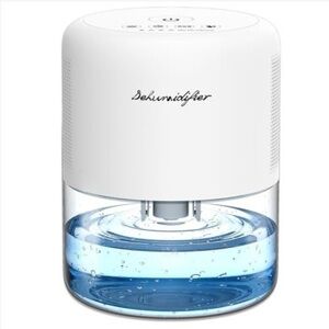White Mini Dehumidifier with Clear Water Tank